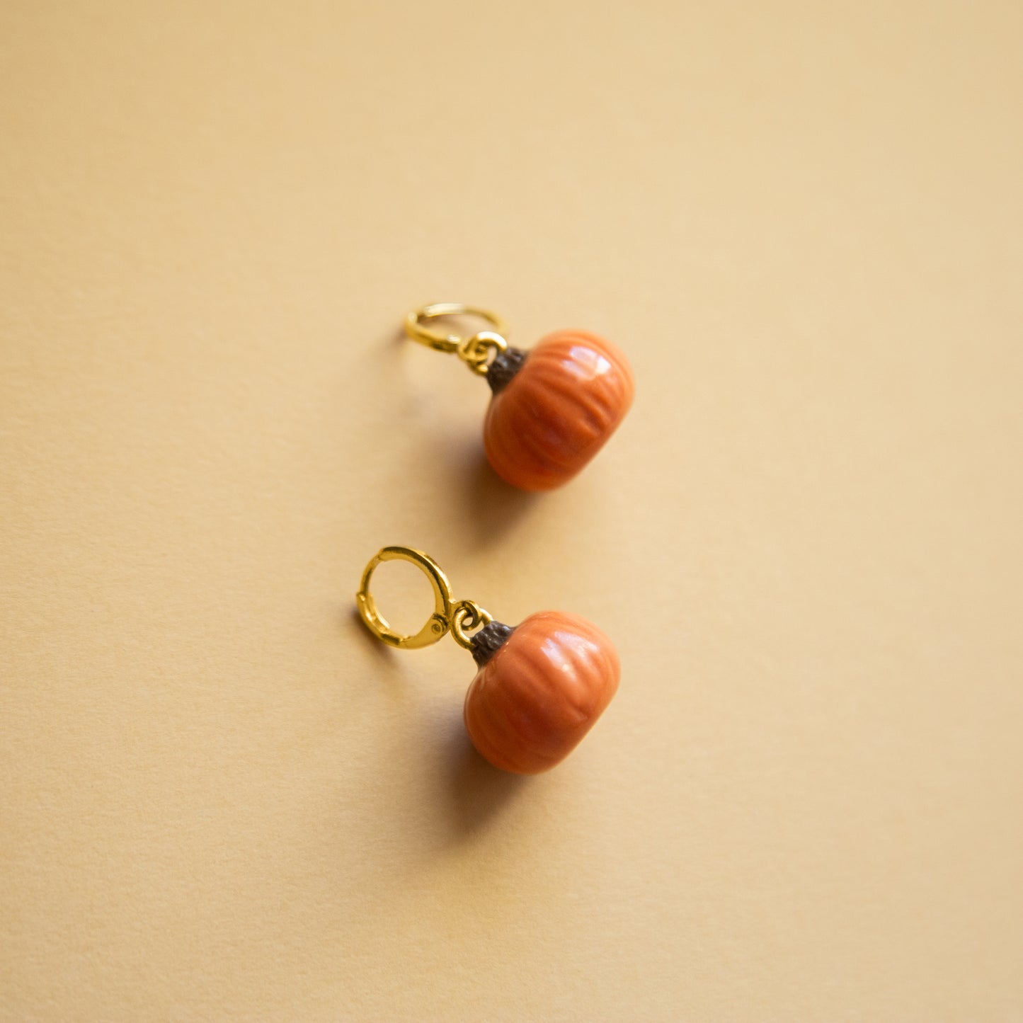 Harvest Pumpkin Huggie Earrings