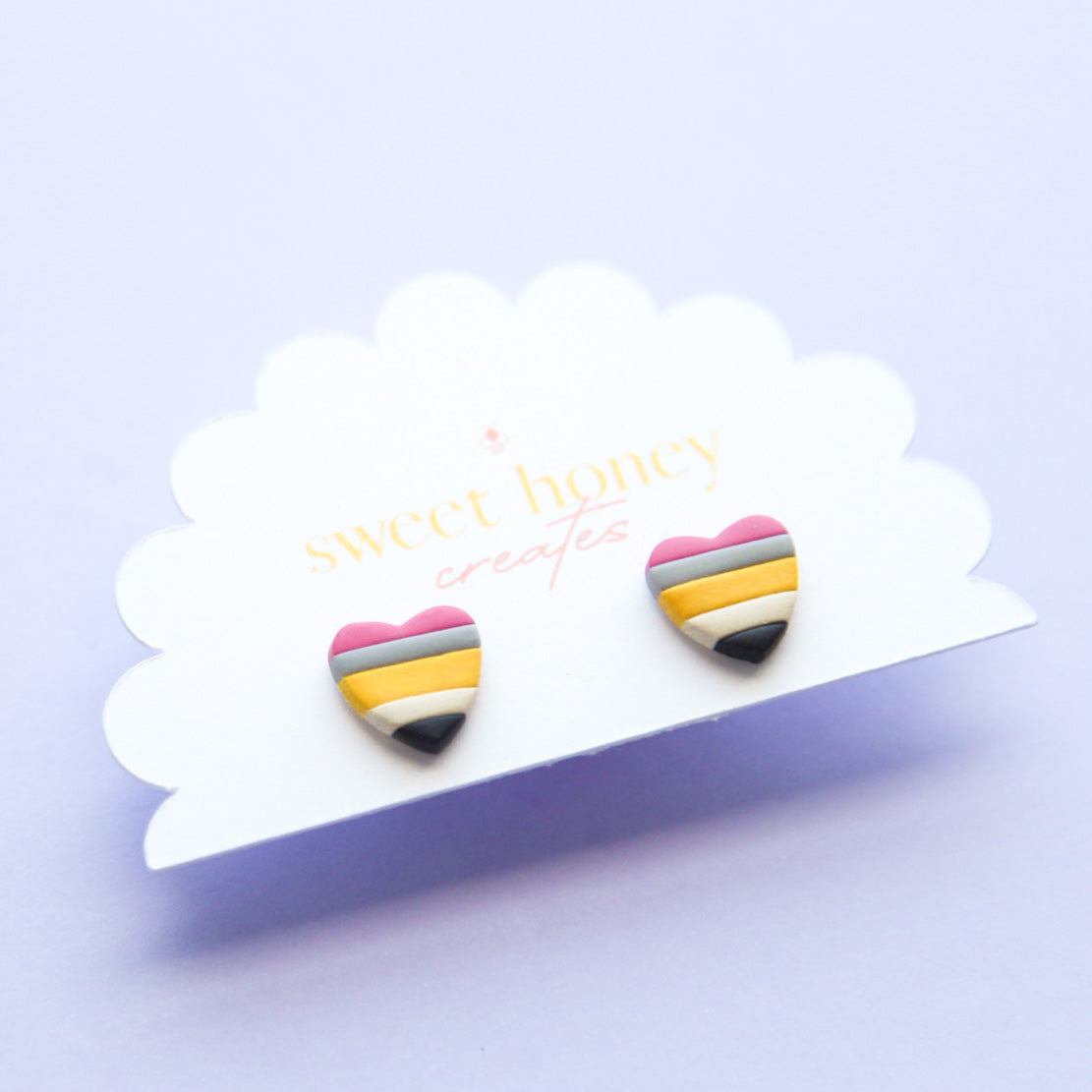 Pencil Heart Studs
