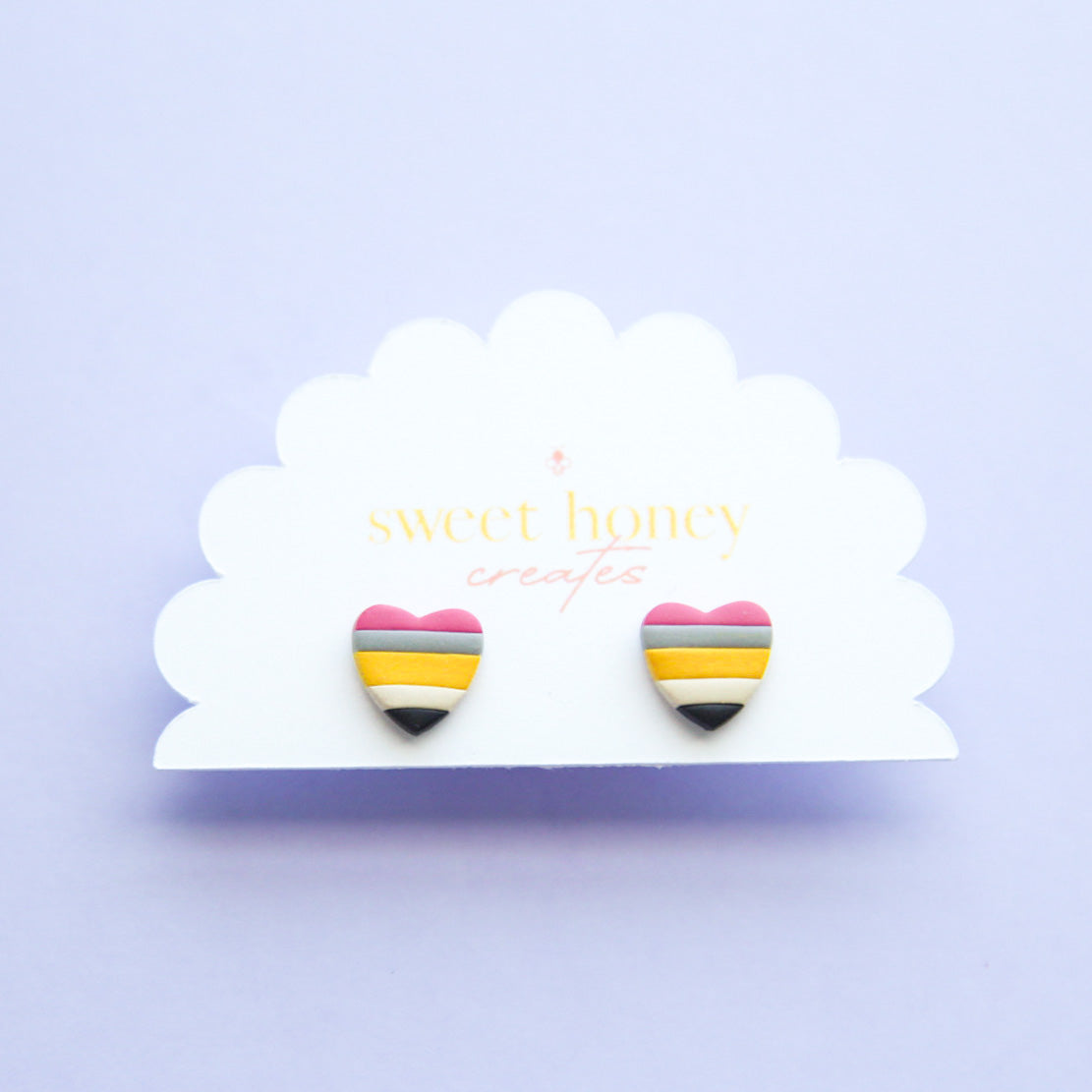 Pencil Heart Studs