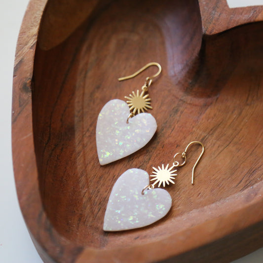 Opal Inspired Heart with Sun