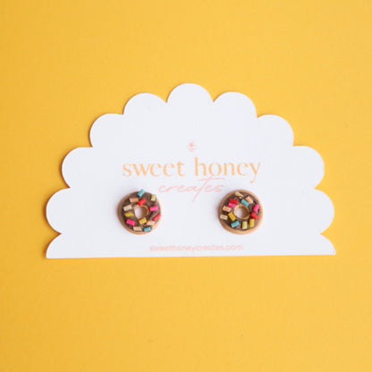 Sprinkle Donut Studs