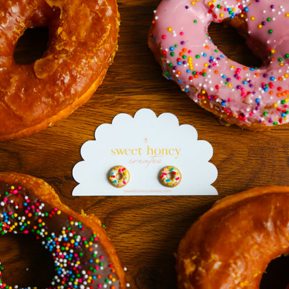 Sprinkle Donut Studs