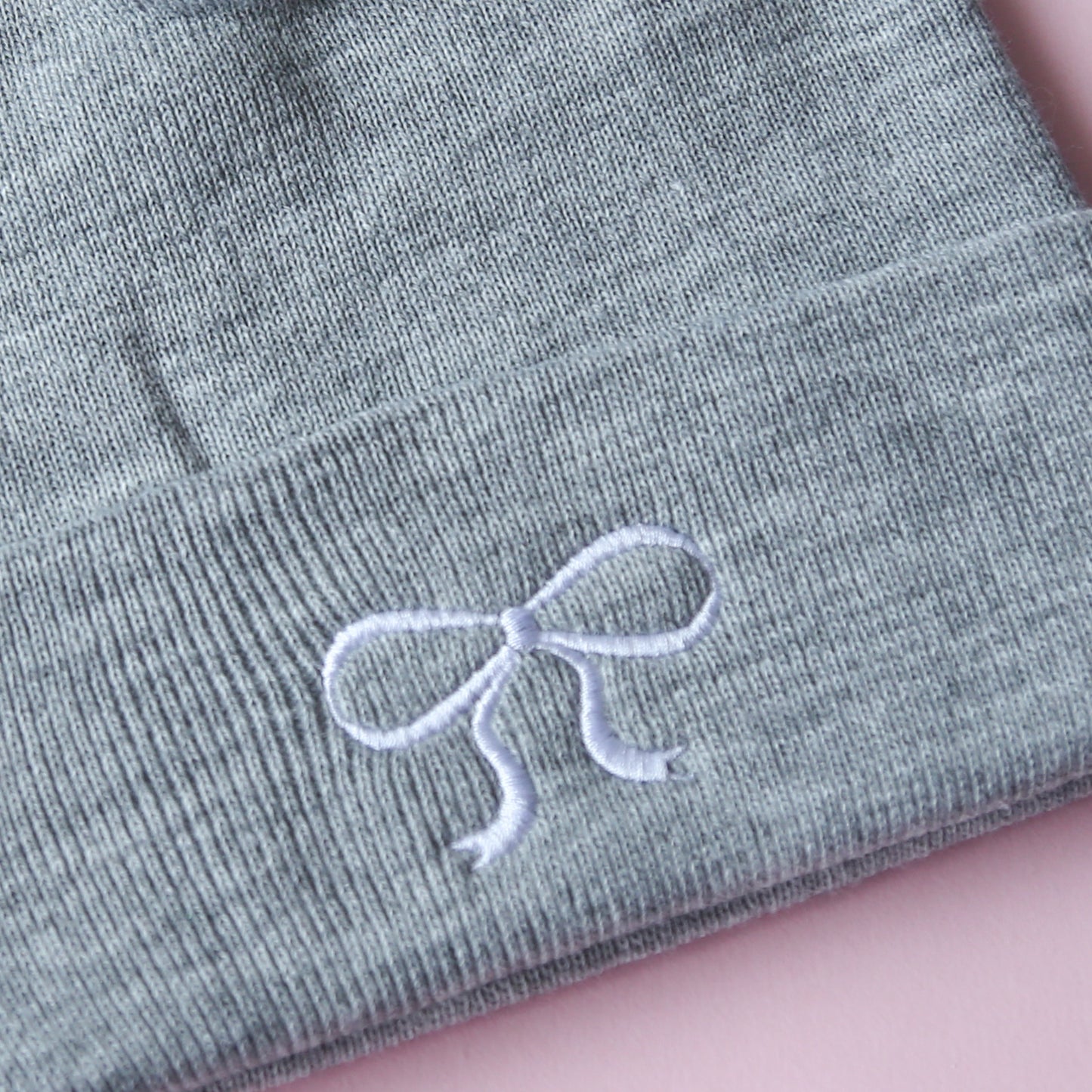 Bow Embroidered Beanie