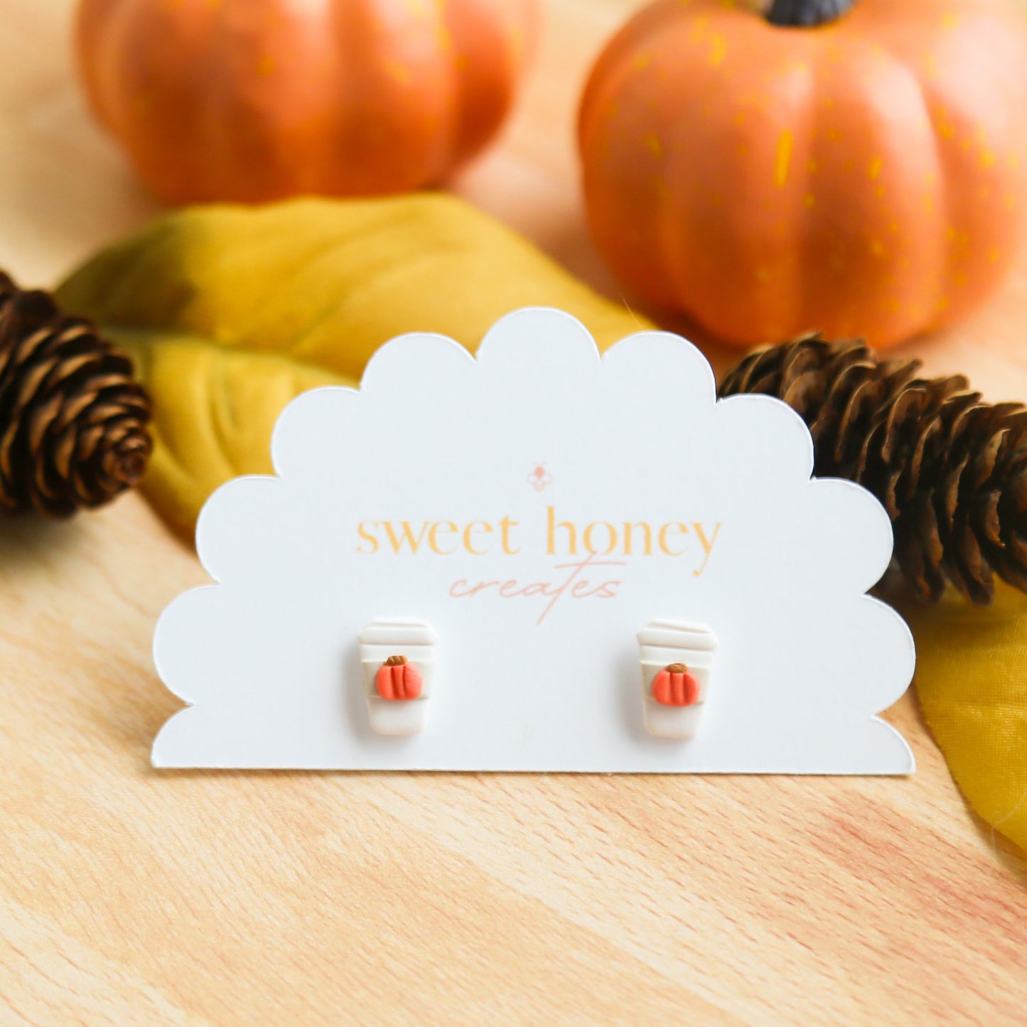 Pumpkin Spice Latte Studs