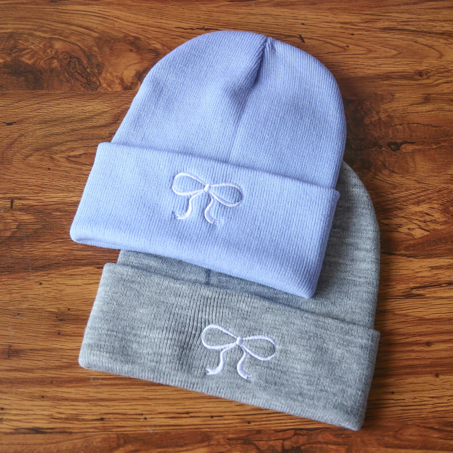 Bow Embroidered Beanie