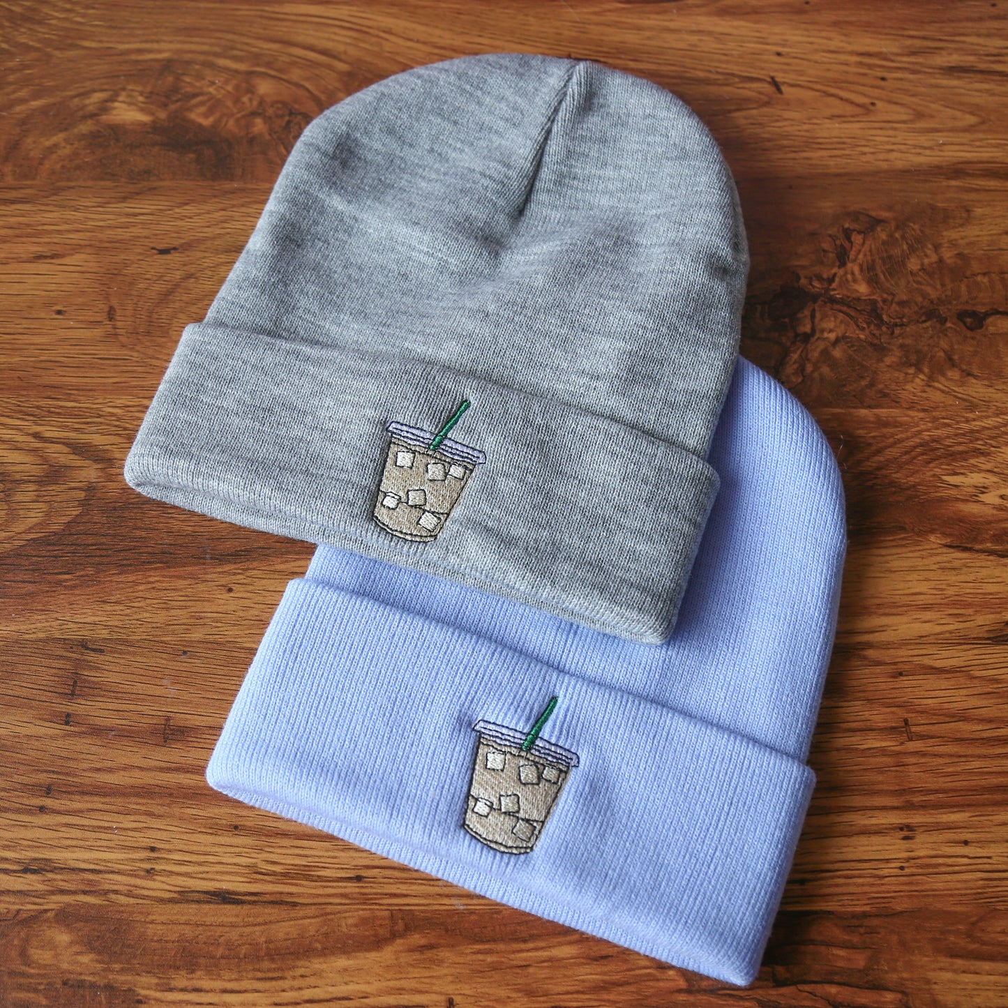 Iced Coffee Embroidered Beanie