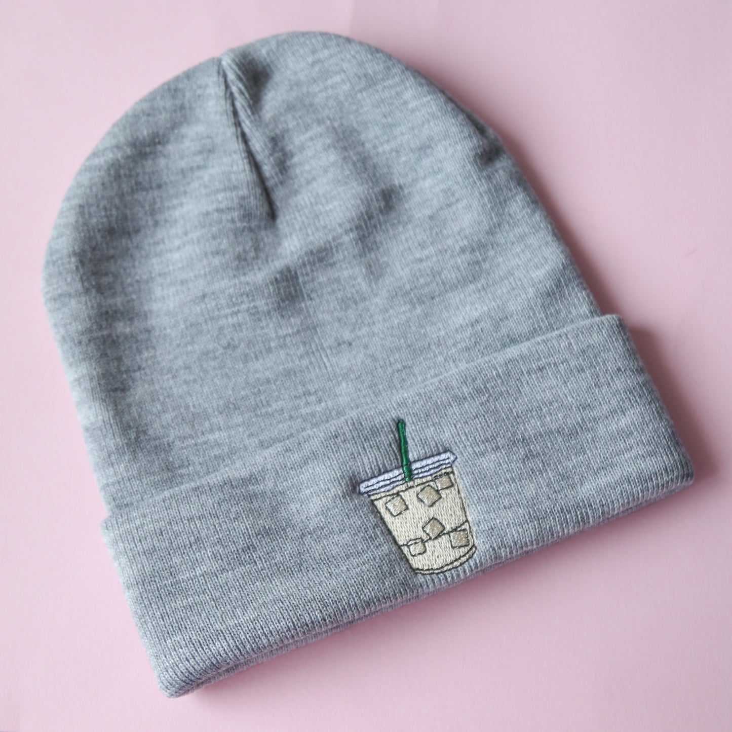 Iced Coffee Embroidered Beanie