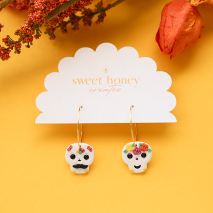 Calavera Couple Hoops