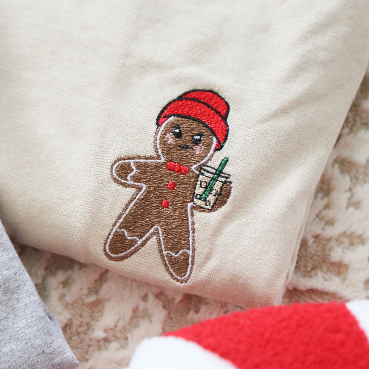 Gingerbread Embroidered Tee