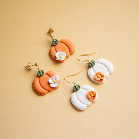 Harvest Bloom Pumpkin Earrings