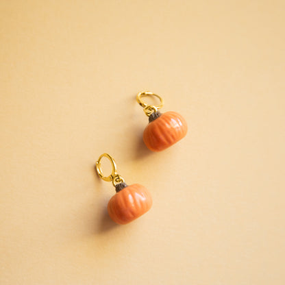 Harvest Pumpkin Huggie Earrings