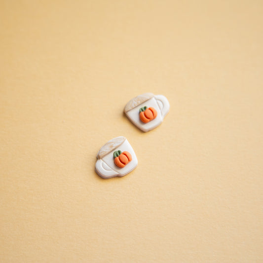 Pumpkin Spice Latte Mug Stud Earrings