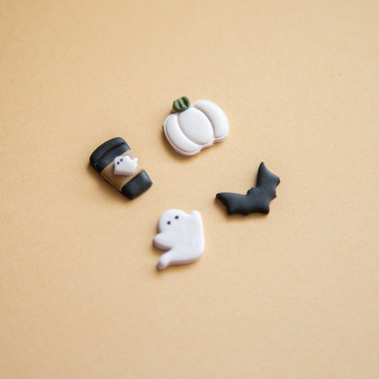 Spooky Fall Mismatch Stud Earrings Set - 4 pack