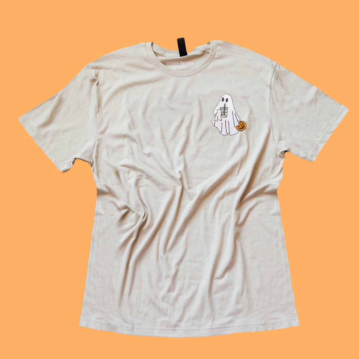 Iced Coffee Ghost Embroidered Tee