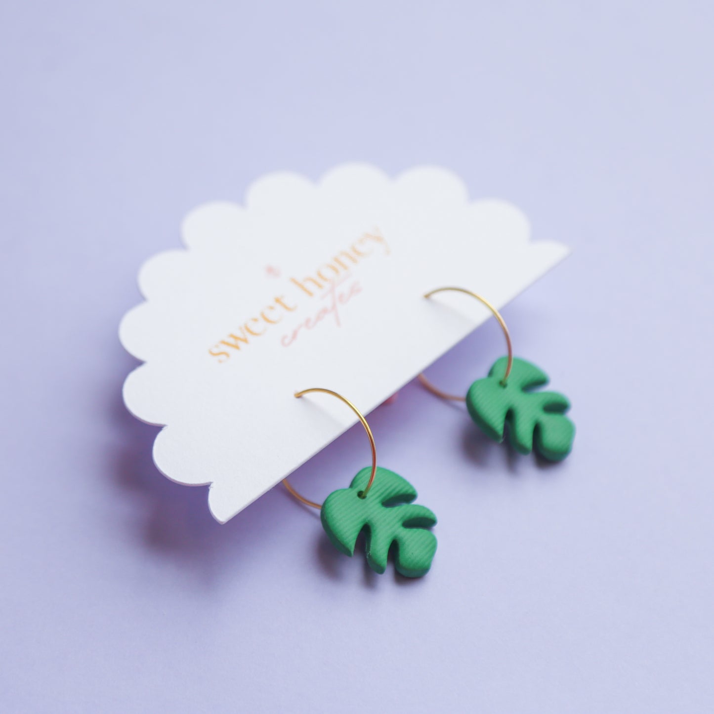 Mini Monstera Hoops