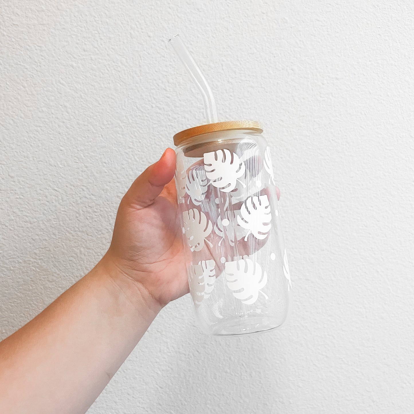 Monstera Glass Can
